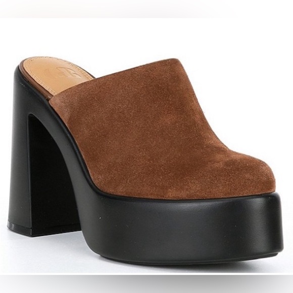 Gianni Bini Shoes - Gianni Bini Shoes Gianni Bono So Chic Brown Suede Platform Mules